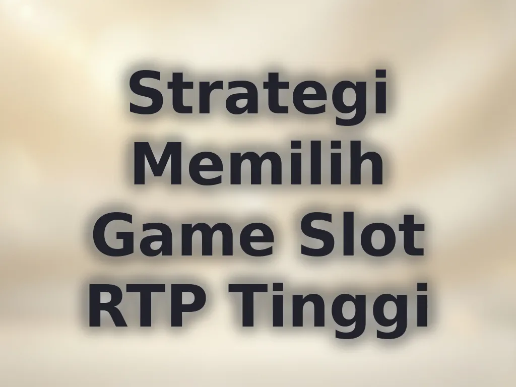 Strategi Memilih Game Slot RTP Tinggi