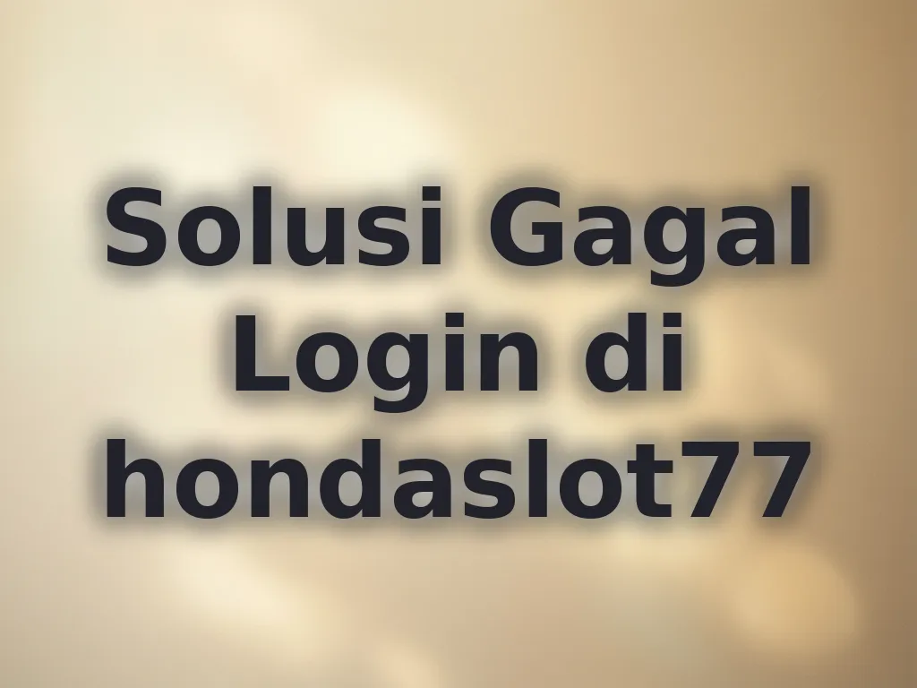 Solusi Gagal Login di hondaslot77